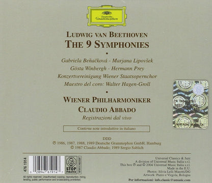 BEETHOVEN: THE NINE SYMPHONIES - Vienna Philharmonic, Claudio Abbado (5 CDs)