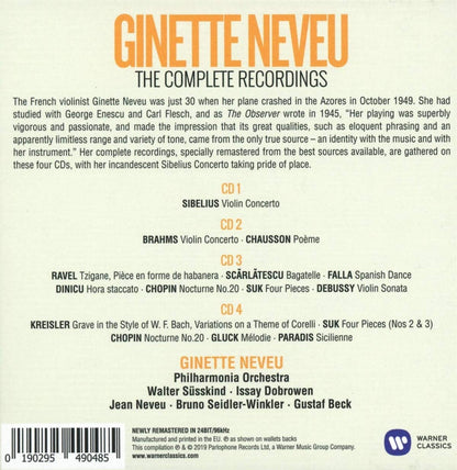 GINETTE NEVEU: THE COMPLETE RECORDINGS (4 CDS)