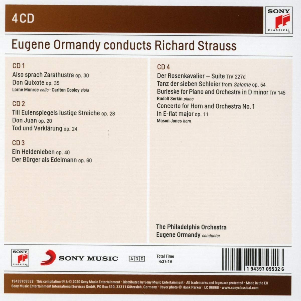 EUGENE ORMANDY CONDUCTS RICHARD STRAUSS (4 CDS)