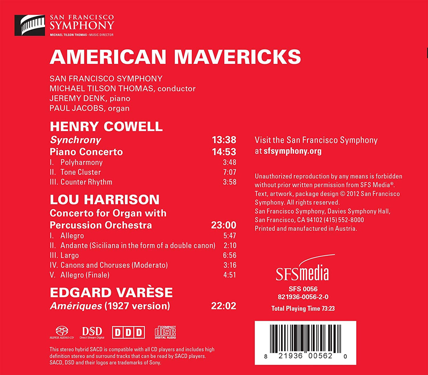 AMERICAN MAVERICKS - San Francisco Symphony, Michael Tilson Thomas (SACD)