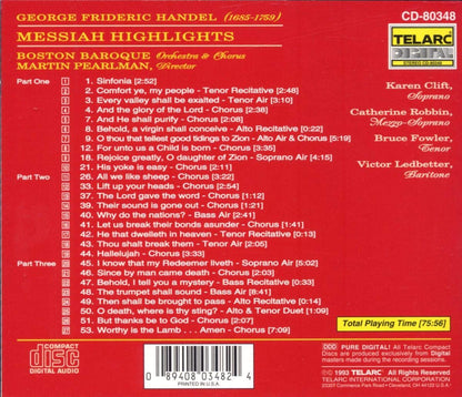HANDEL: MESSIAH (HIGHLIGHTS) - Boston Baroque, Martin Pearlman
