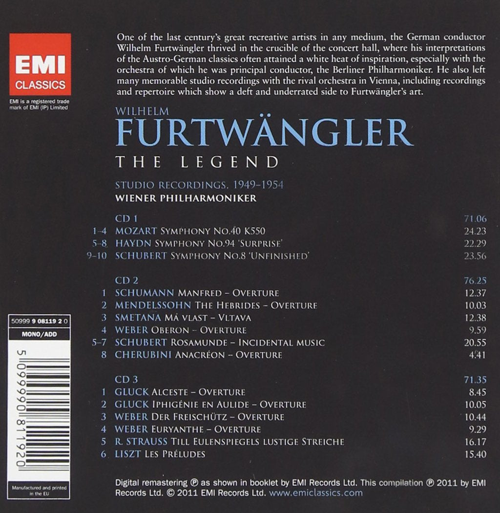 FURTWANGLER: 125TH ANNIVERSARY - THE LEGEND (3 CDS)