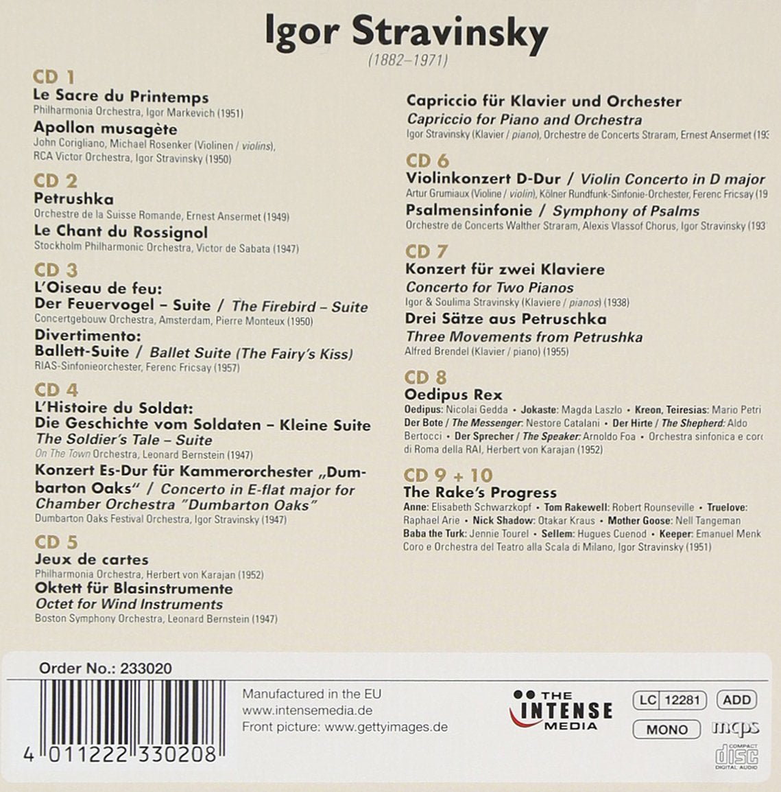 Igor Stravinsky - Portrait (10 CDs)