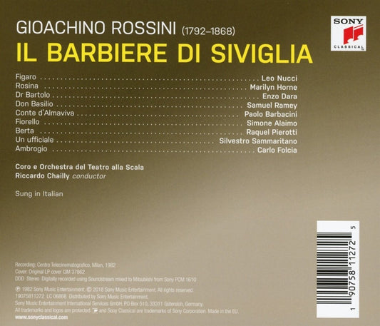 ROSSINI: IL BARBIERE DI SIVIGLIA - CHAILLY, HORNE, RAMEY, NUCCI, CORO E ORCHESTRA DEL TEATRO ALLA SCALA (3 CDS)