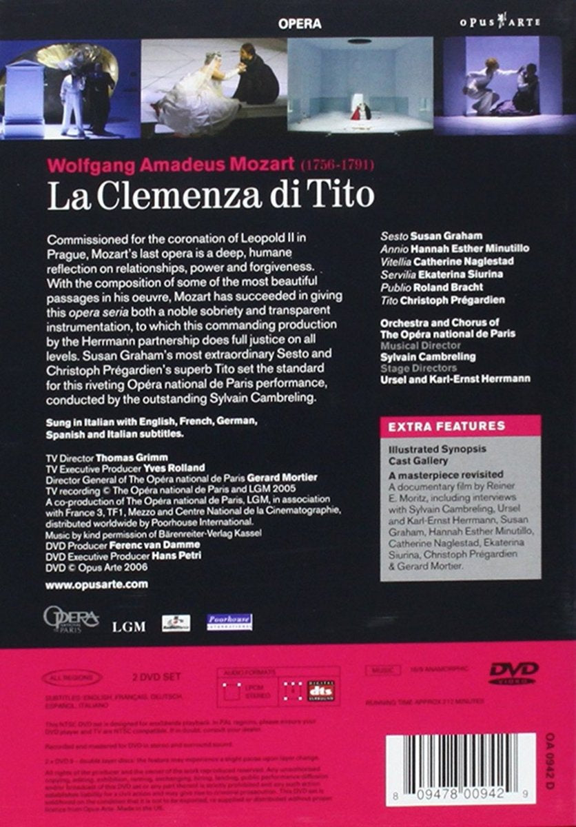 MOZART: La Clemenza di Tito - Susan Graham, Opera National de Paris, Sylvain Cambreling (2 DVD)