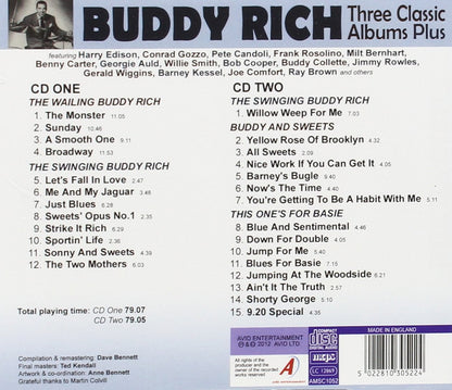 BUDDY RICH: THREE CLASSIC ALBUMS PLUS (THE WAILING BUDDY RICH / THE SWINGING BUDDY RICH / THIS ONE’S FOR BASIE) (2CD)