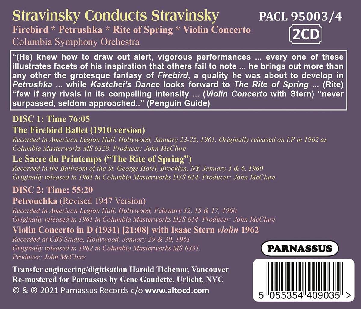 STRAVINSKY CONDUCTS STRAVINSKY (2 CDS)