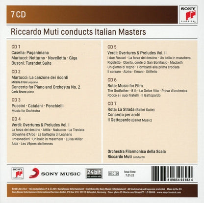 RICCARDO MUTI CONDUCTS ITALIAN MASTERS - ORCHESTRA FILARMONICA DELLA SCALA (7 CDS)