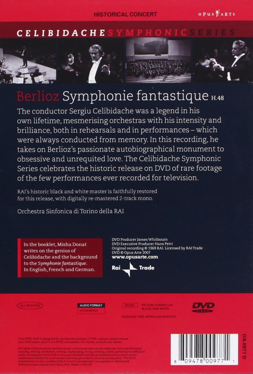 BERLIOZ: Symphony Fantastique - Celibidache, Orchestra Sinfonica di Torinodella RAI (DVD)