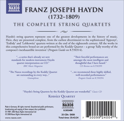 HAYDN: String Quartets (Complete) - Kodaly Quartet (25 CD Box set)