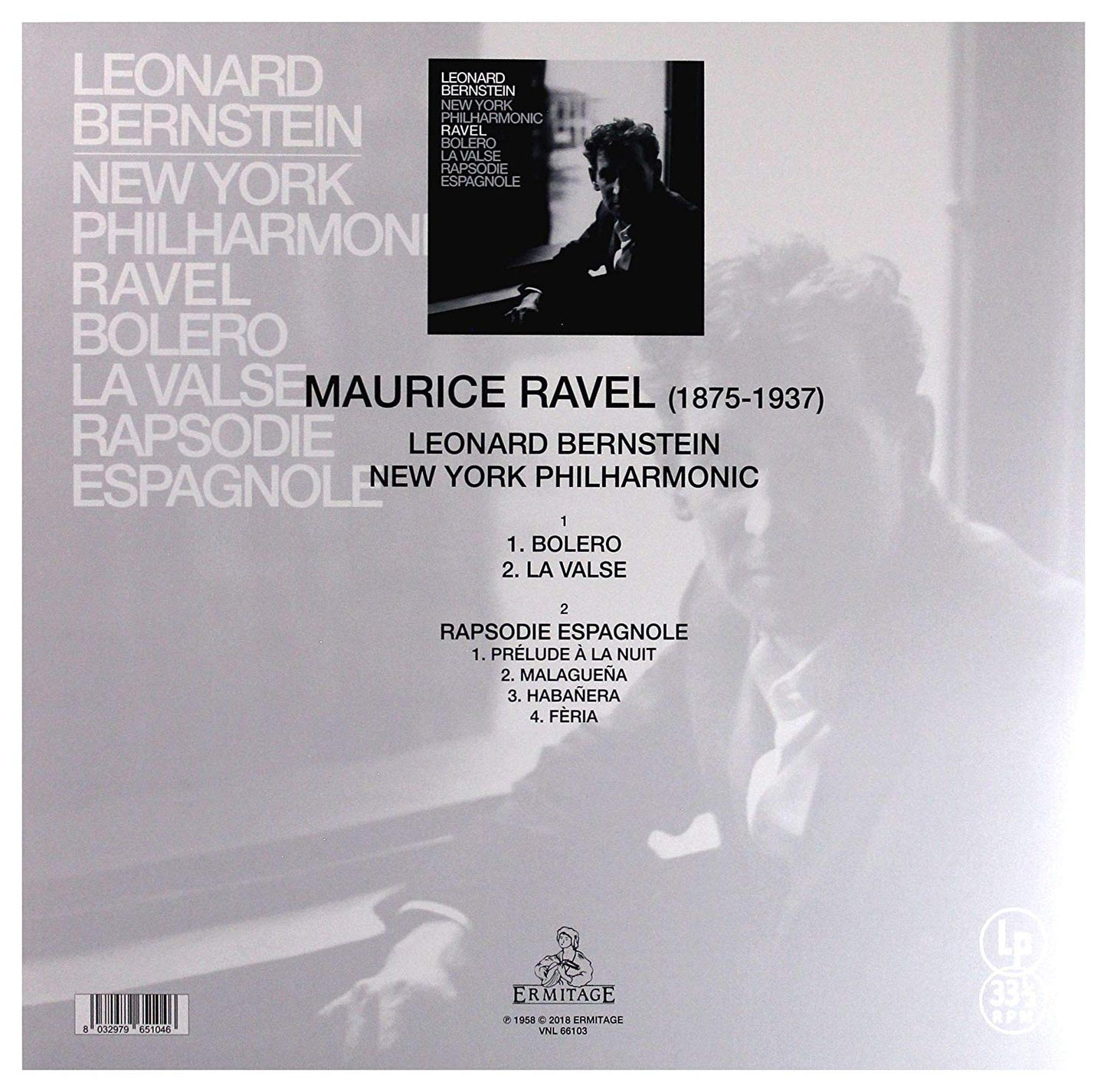 RAVEL: BOLERO, LA VALSE, RHAPSODIE ESPAGNOLE: LEONARD BERNSTEIN, NEW YORK PHILARMONIC (VINYL LP)