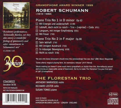 SCHUMANN: PIANO TRIOS - Florestan Trio