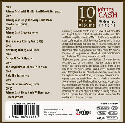 JOHNNY CASH: 10 ORIGINAL ALBUMS AND BONUS TRACKS (10 CDs)
