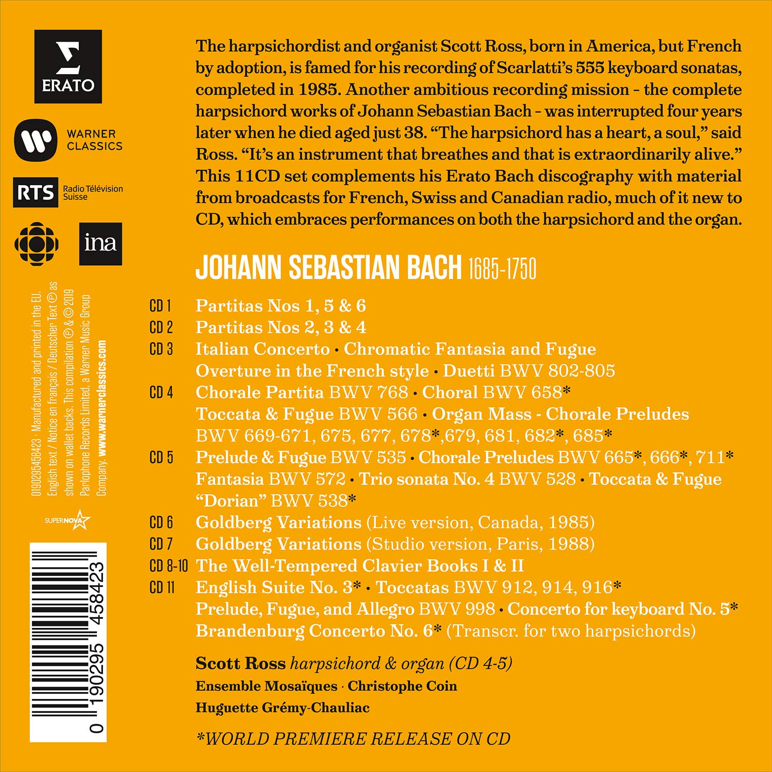 BACH: KEYBOARD WORKS - SCOTT ROSS (11 CDS) – ClassicSelect World