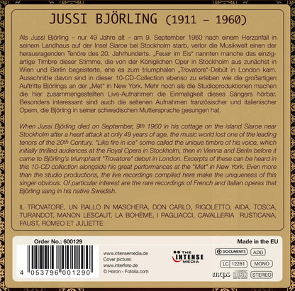 JUSSI BJORLING: LIVE ON STAGE (10 CDS)