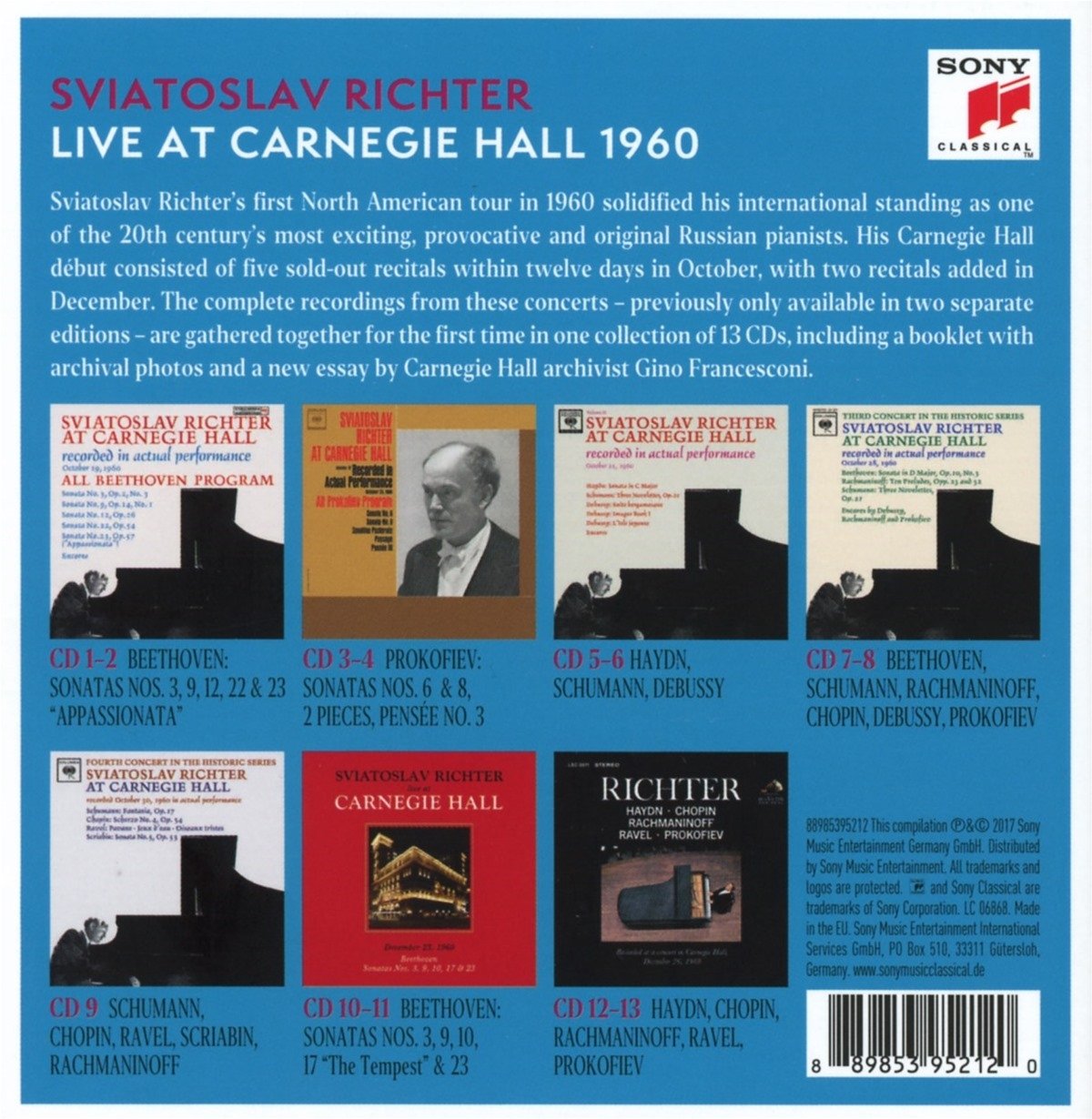 SVIATOSLAV RICHTER: LIVE AT CARNEGIE HALL 1960 (13 CDs)