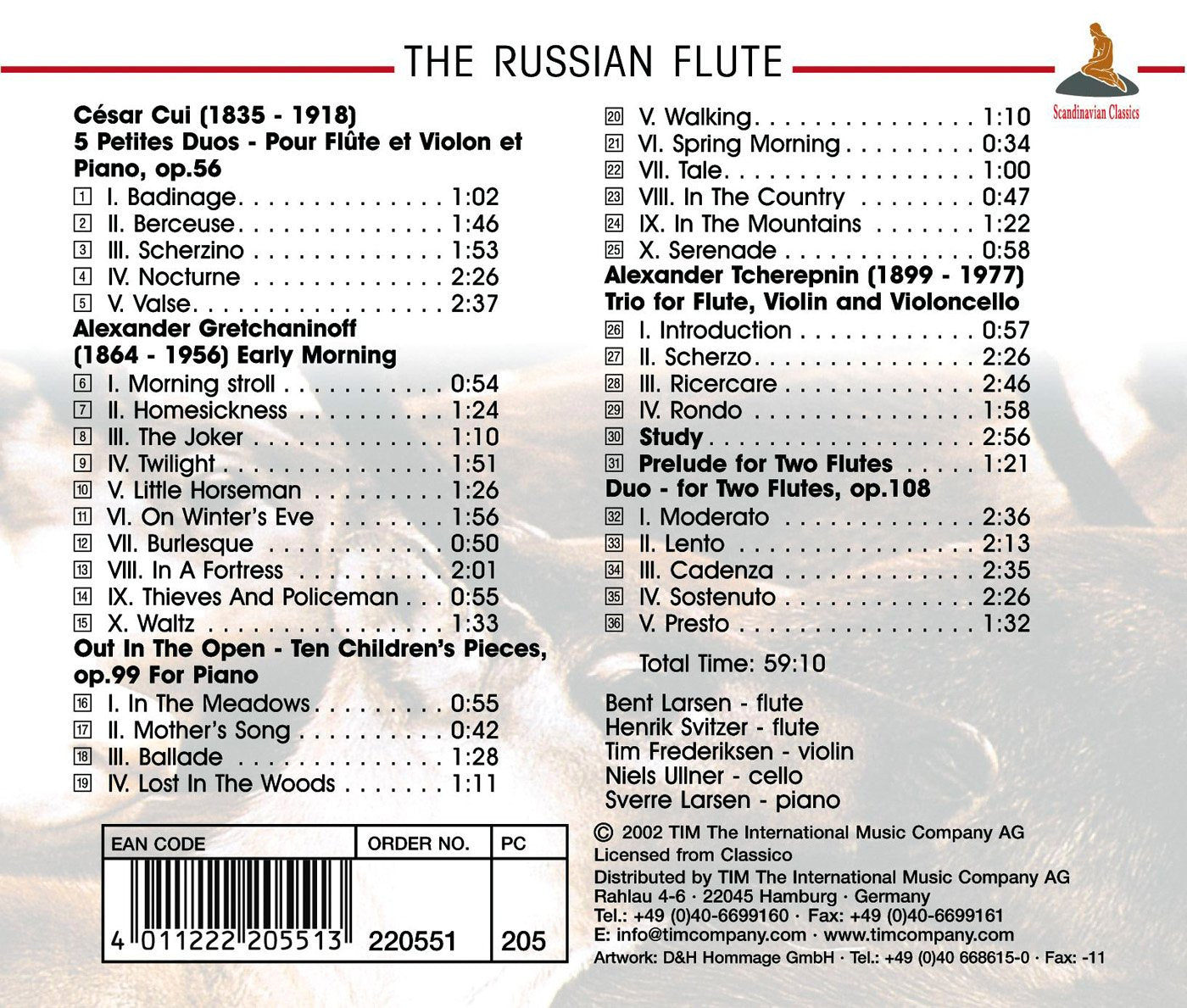 THE RUSSIAN FLUTE: WORKS by GRETCHANINOFF, TCHEREPNIN,  CUI