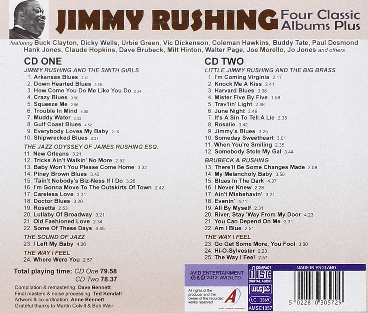 JIMMY RUSHING: FOUR CLASSIC ALBUMS PLUS (JIMMY RUSHING AND THE SMITH G ...