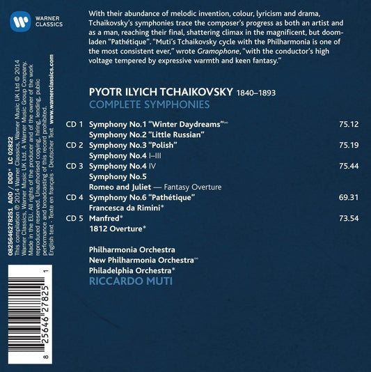 Tchaikovsky: The Complete Symphonies, Orchestral Works - Riccardo Muti (5 CDs)