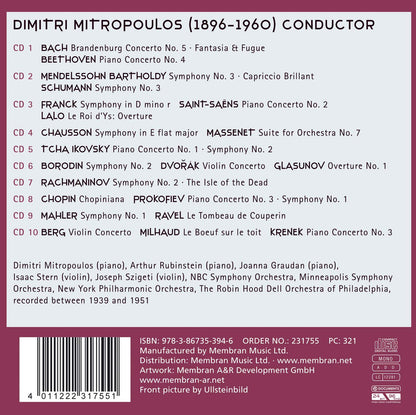 DMITRI MITROPOULOS - MAESTRO (10 CDS)