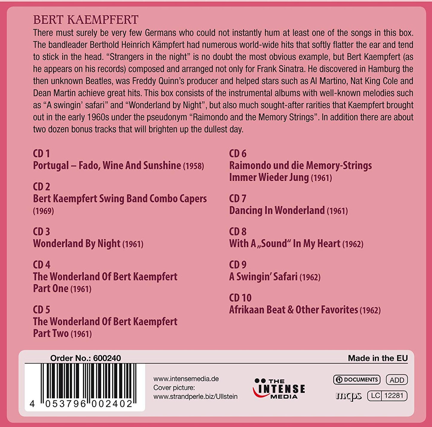 BERT KAEMPFERT: 10 CLASSIC ALBUMS & BONUS TRACKS (10 CDS)