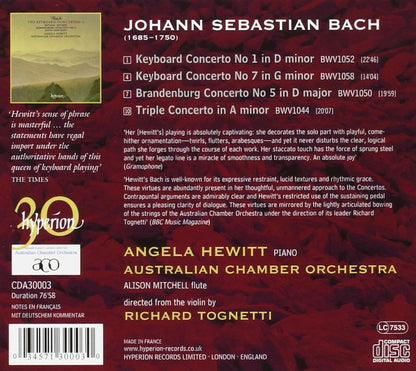 BACH, J.S.: KEYBOARD CONCERTOS, BRANDENBURG CONCERTO NO. 5 - Angela Hewitt, Australian Chamber Orchestra