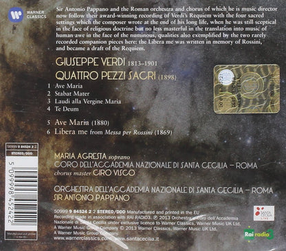 SACRED VERDI (QUATTRO PEZZI SACRI, LIBERA ME, AVE MARIA) - PAPPANO