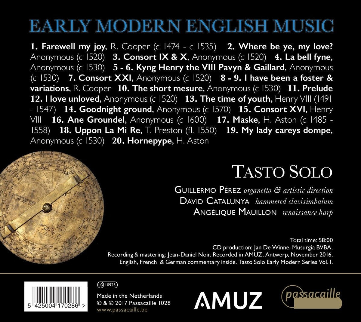 Early Modern English Music (1500-1550) - Tasto Solo