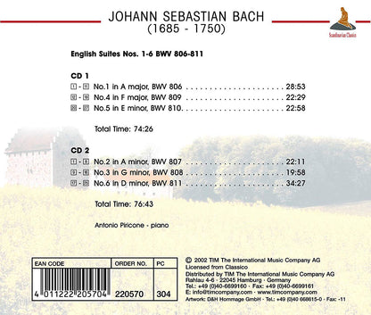 BACH: The Complete English Suites - Antonio Piricone (2 CDS)