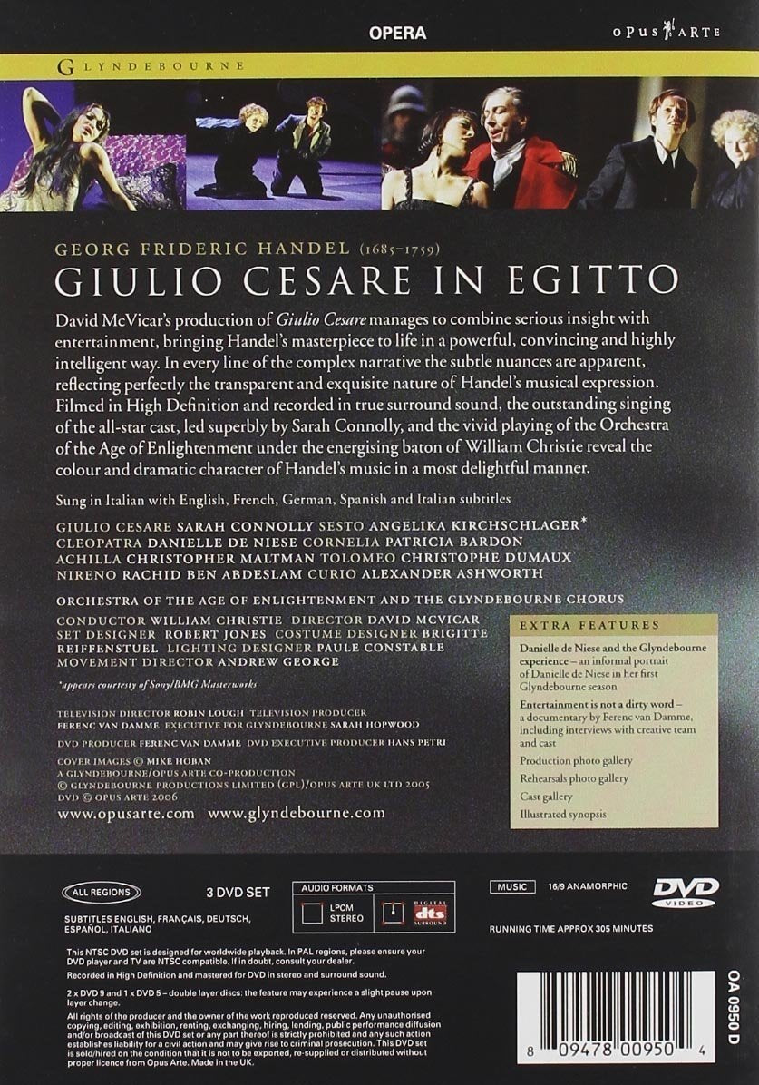 HANDEL: Giulio Cesare - Orchestra of the Age of Enlightenment, William Christie (3 DVDs)