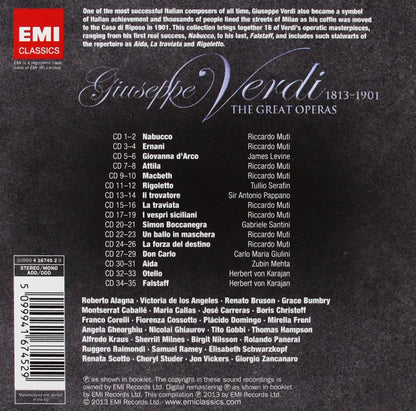 VERDI: THE GREAT OPERAS (35 CDS)