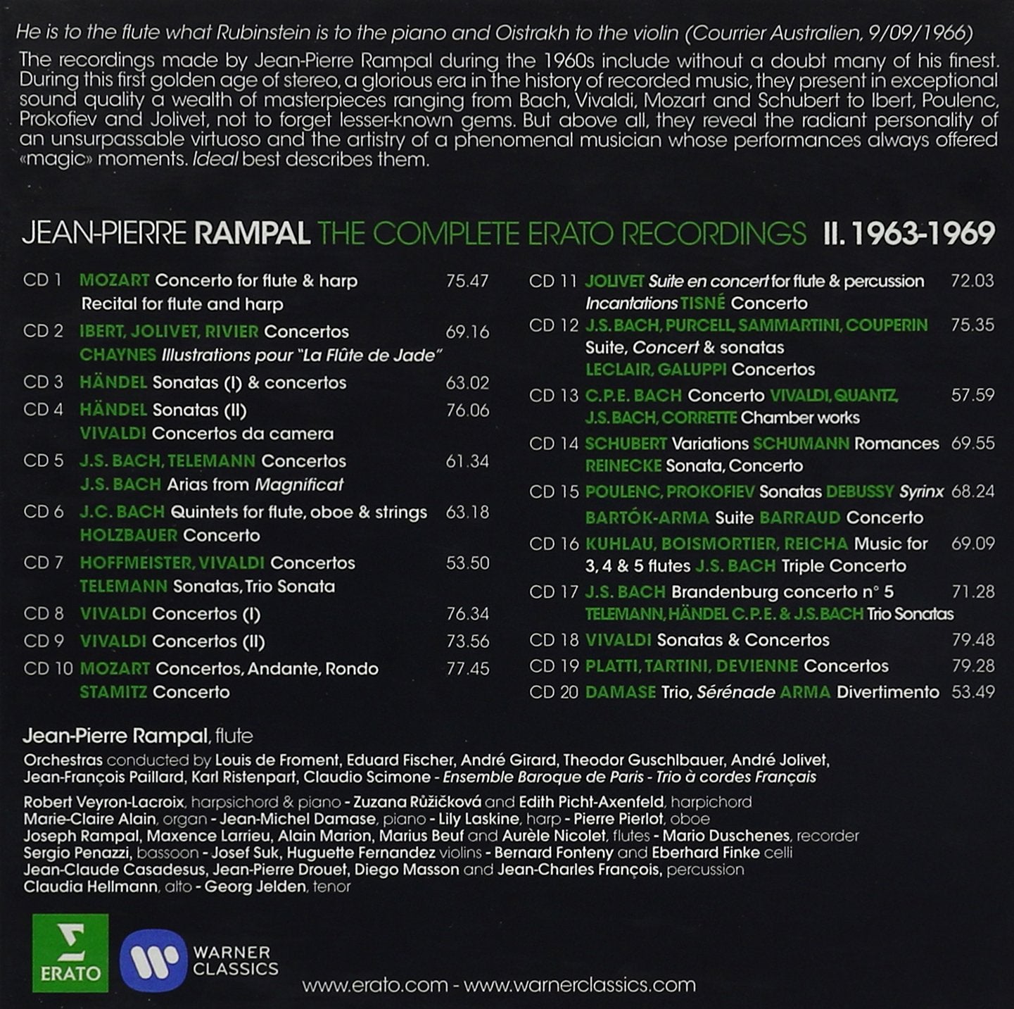 JEAN-PIERRE RAMPAL: The Complete Erato Recordings, Volume 2 (20 CDs)