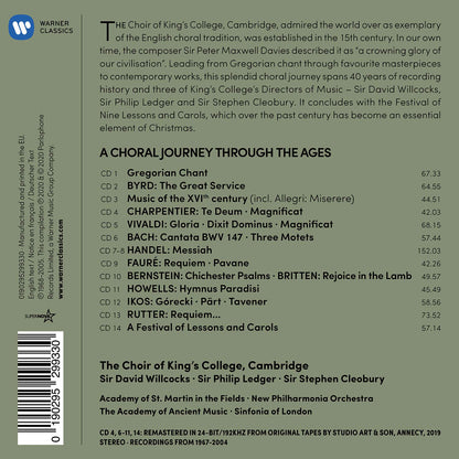 A CHORAL JOURNEY THROUGH THE AGES: CHOIR OF KING'S COLLEGE, CAMBRIDGE - WILLCOCKS, LEDGER, CLEOBURY (14 CDS)