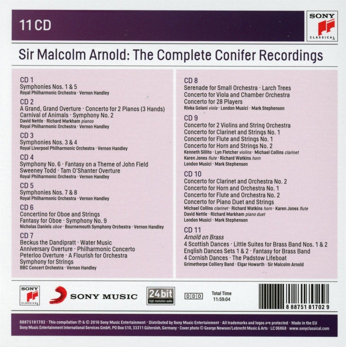 ARNOLD, SIR MALCOLM: THE COMPLETE CONIFER RECORDINGS (11 CDS)