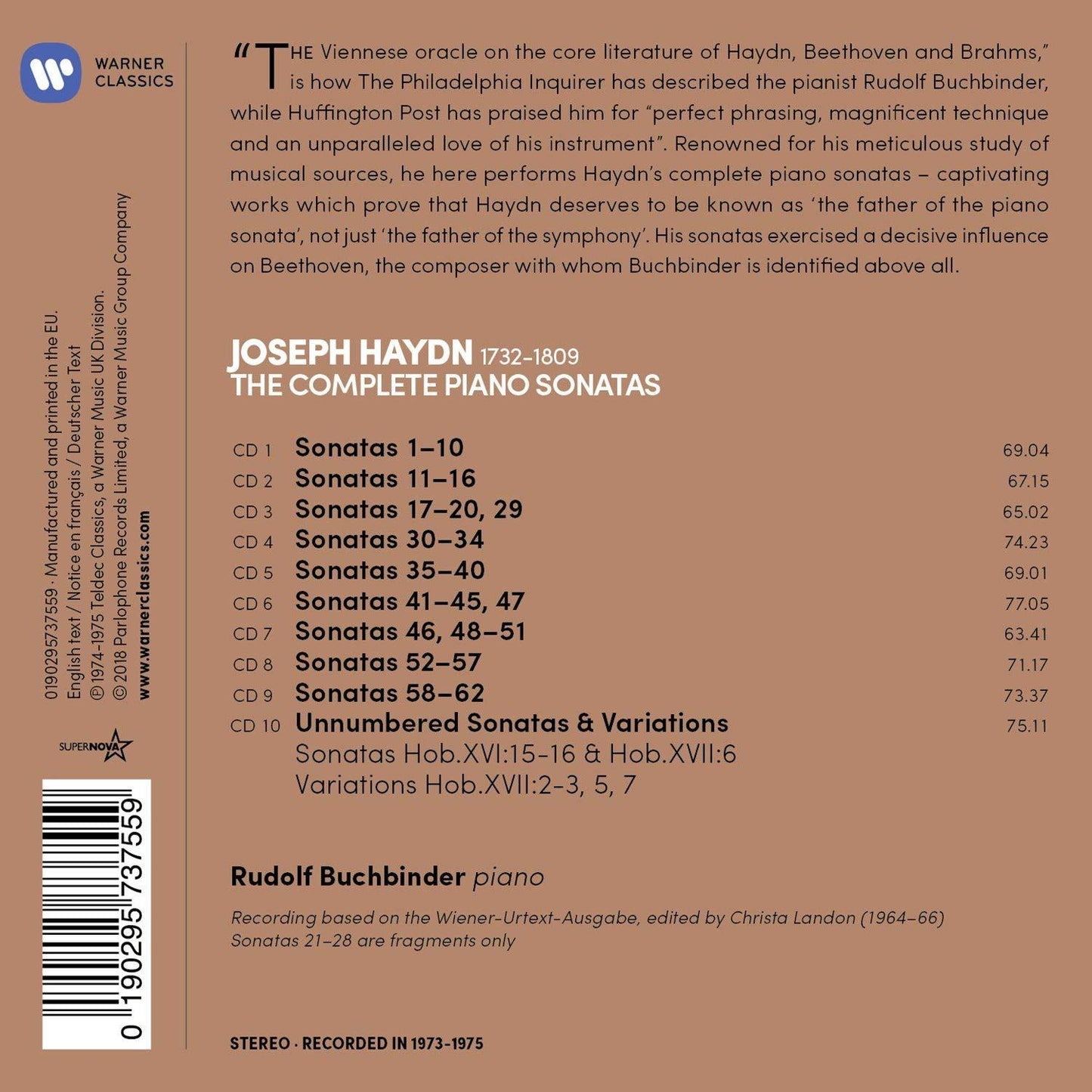 HAYDN: THE COMPLETE PIANO SONATAS - BUCHBINDER (10 CDS)