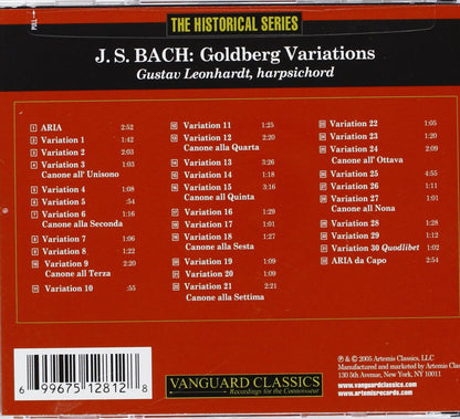 BACH, J.S.: GOLDBERG VARIATIONS - GUSTAV LEONHARDT (1952)