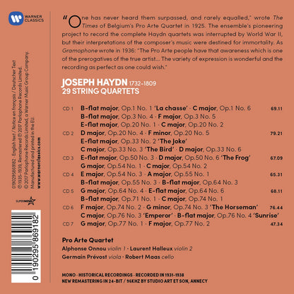 HAYDN: THE COMPLETE STRING QUARTETS - PRO ARTE QUARTET (7 CDS)