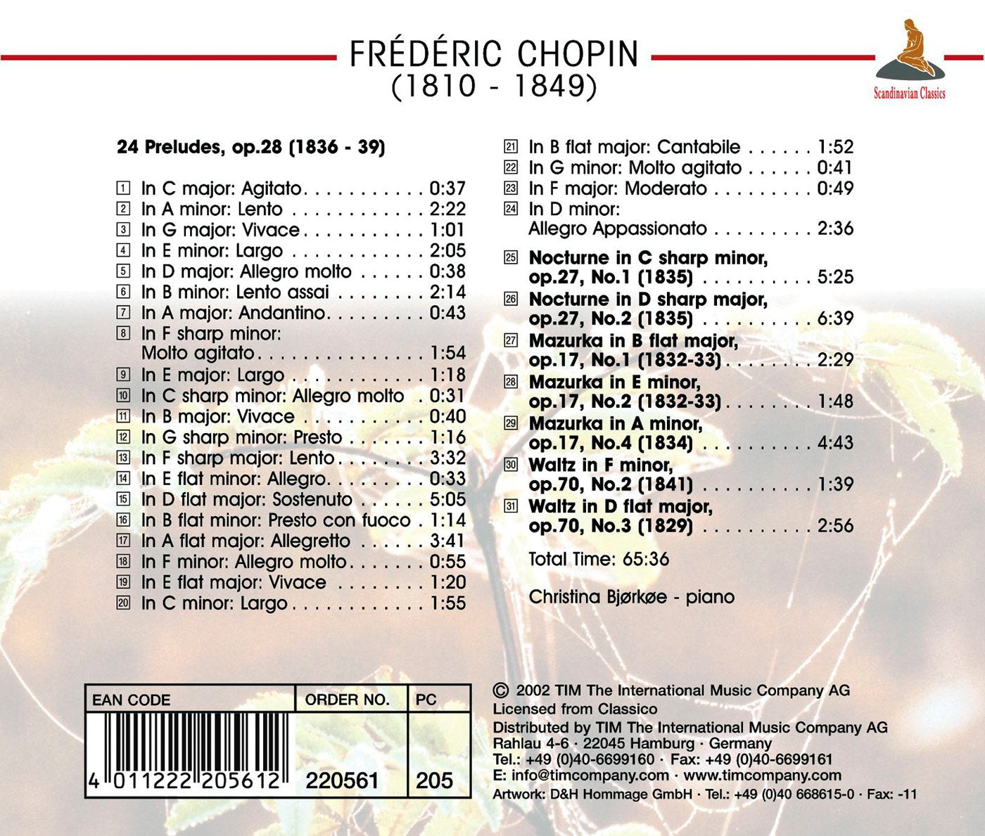 CHOPIN: 24 Preludes Op 28, Waltzes, Mazurkas - BJORKOE