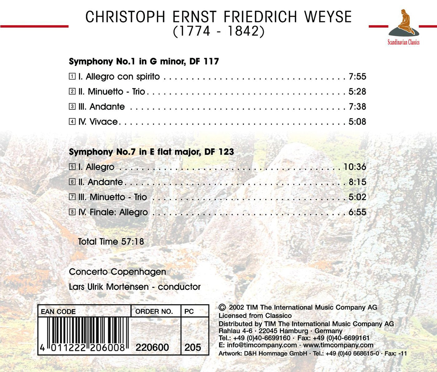 WEYSE: Symphonies Nos. 1 & 7 - CONCERTO COPENHAGEN, MORTENSEN
