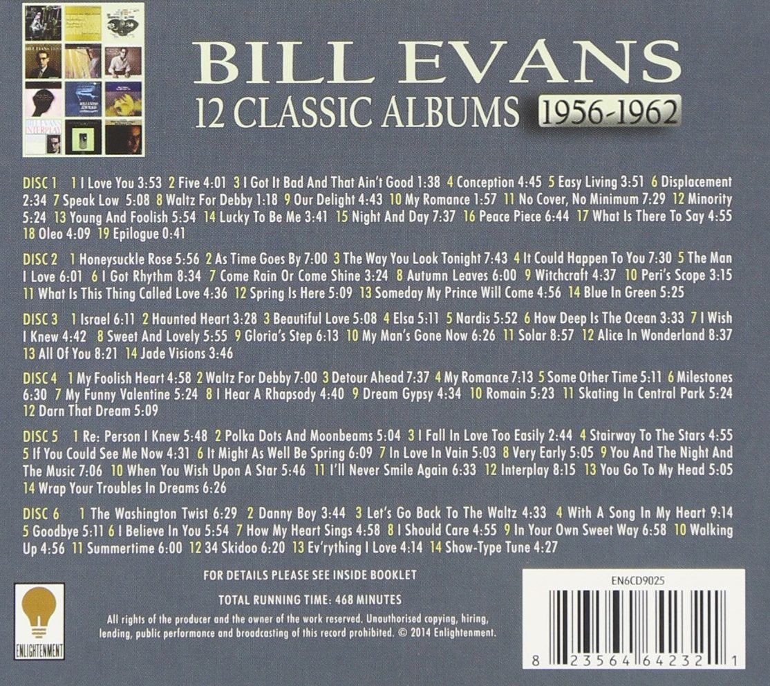 BILL EVANS: 12 CLASSIC ALBUMS 1956-1962 (6 CDS)