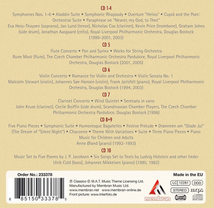 NIELSEN: THE DANISH SYMPHONIST - Symphonies, Concertos, Piano Works, Vocal Works (10 CDS)