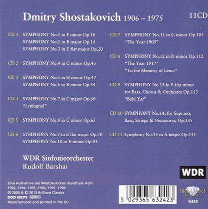 Shostakovich: Symphonies - Rudolf Barshai (11 CDs)