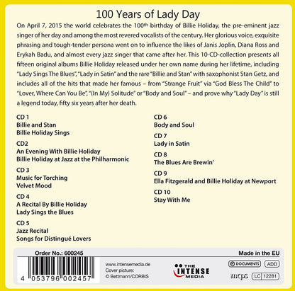 Billie Holiday: 100 Years of Lady Day - 15 Original Albums (10 CDs)