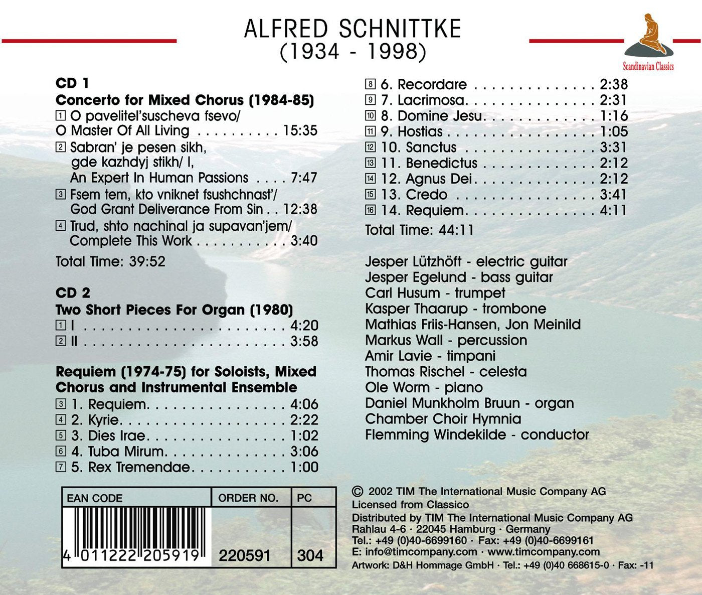 SCHNITTKE: Requiem; Concerto For Mixed Chorus - Chamber Choir Hymnia (2 CDs)