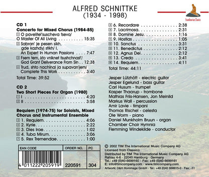 SCHNITTKE: Requiem; Concerto For Mixed Chorus - Chamber Choir Hymnia (2 CDs)
