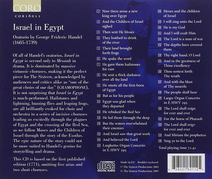 HANDEL: Israel in Egypt: The Sixteen, The Symphony of Harmony and Invention, Harry Christophers