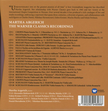 MARTHA ARGERICH: THE WARNER CLASSICS RECORDINGS (20 CD)