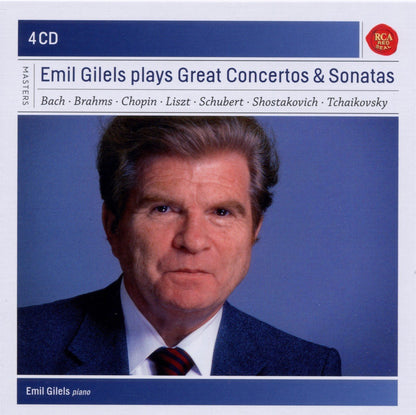 EMIL GILELS PLAYS GREAT CONCERTOS AND SONATAS - Bach, Brahms, Chopin, Liszt, Schubert, Shostakovich, Tchaikovsky (5 CDs)