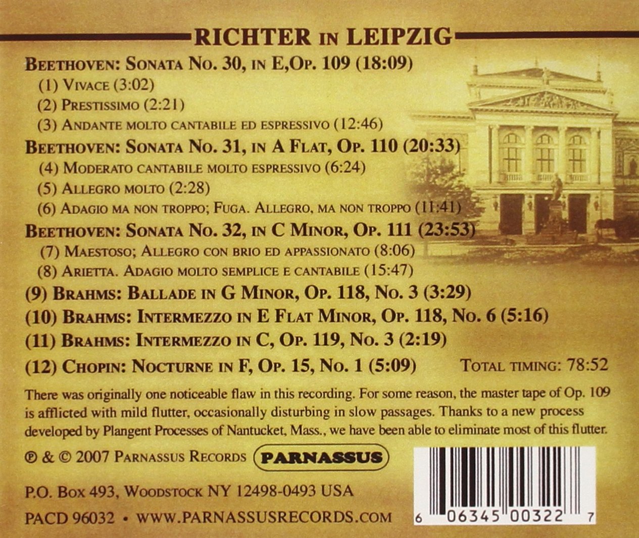 RICHTER IN LEIPZIG: THE COMPLETE RECITAL OF NOVEMBER 28, 1963