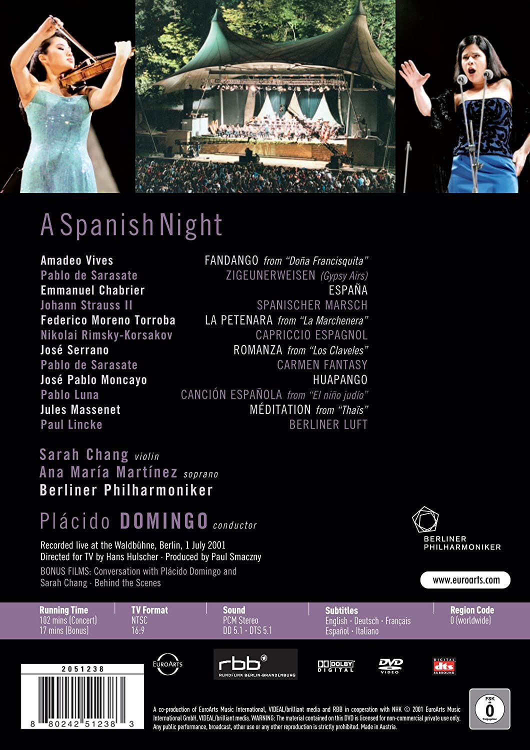 A Spanish Night (Waldbuhne 2001) - Placido Domingo, Sarah Chang, Ana Maria Martinez, Berlin Philharmonic (DVD)